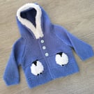 Knitting Pattern for Child's Sheep Hoodie, Sheep Hoodie for Boy or Girl, PDF