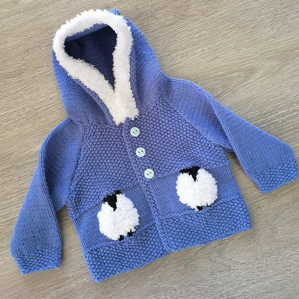 Knitting Pattern for Child's Sheep Hoodie, Sheep Hoodie for Boy or Girl, PDF