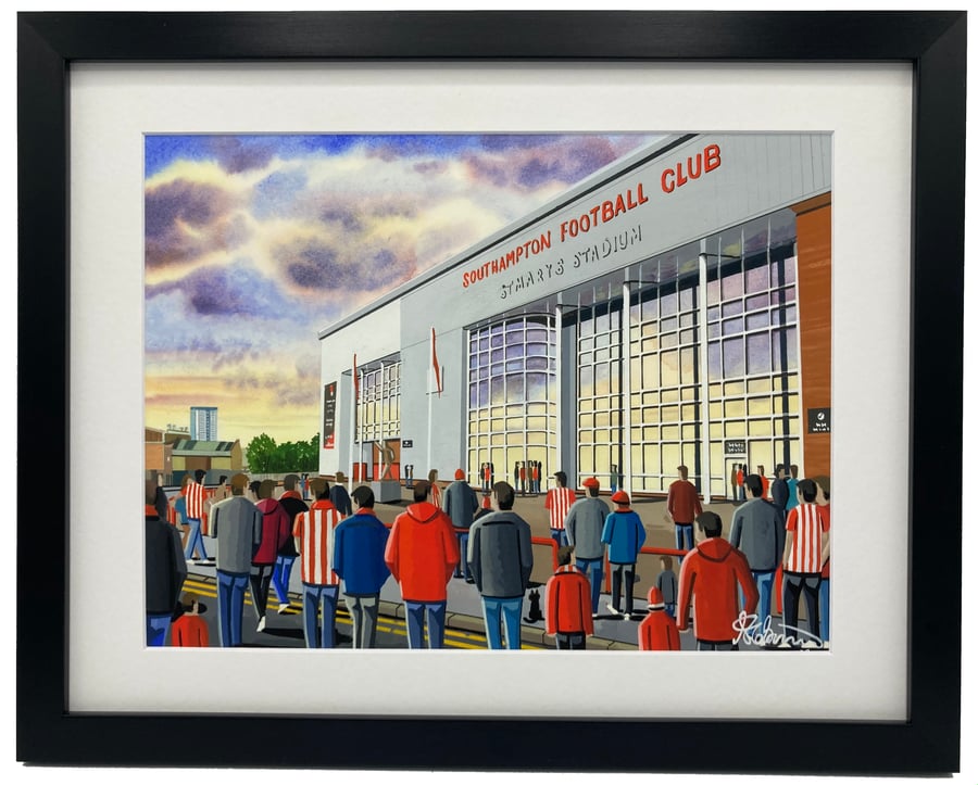 Southampton F.C, St. Marys Stadium. Quality Framed, Football Art Print