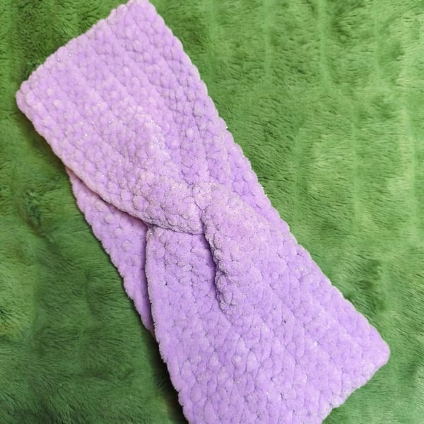 Light Purple Glitter Headband Ear Warmer