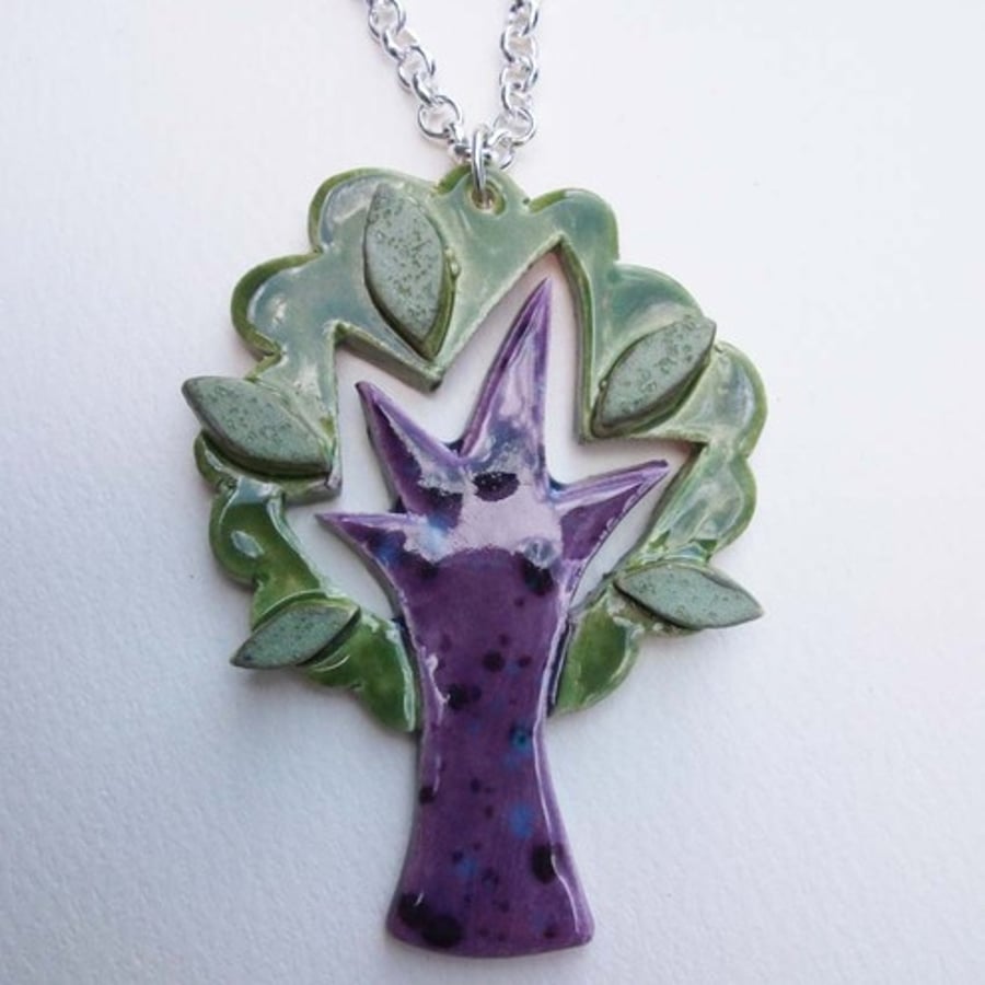 Tree of life ceramic pendant