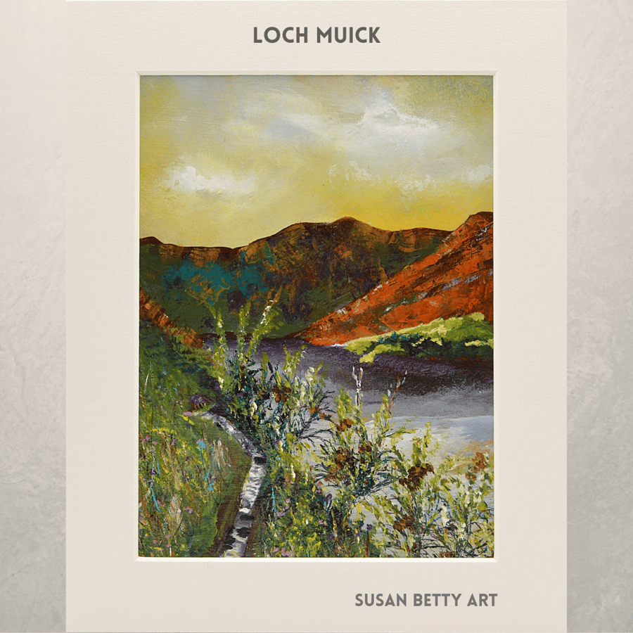Original Painting of Loch Muick, Scotland. 10 x 8 inches.