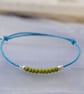 Friendship Bracelet-Double set Turquoise with green beads - Image 3