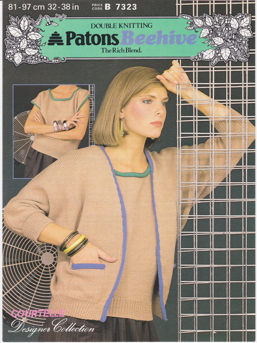 Vintage Knitting Pattern B7323: from Patons, A Batwing Twin Set