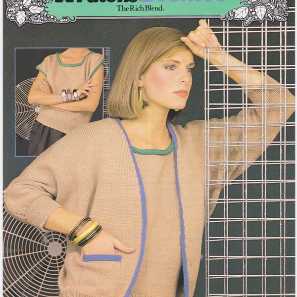 Vintage Knitting Pattern B7323: from Patons, A Batwing Twin Set