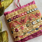 A pretty batik lavender bag with Indian embroidered trim, scented gift