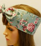 Floral hair tie headband self tie swing pin up style hair scarf rockabilly  - Image 2