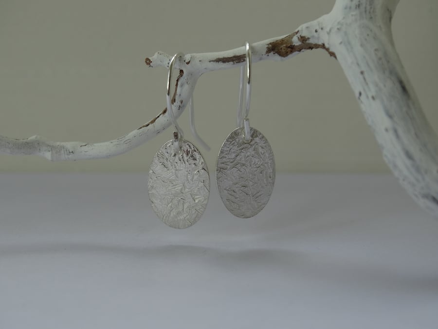 Eco Silver tag drop earrings