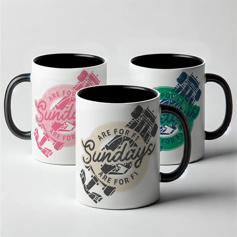 Sundays F1 - Retro Mug: 'Sundays Are For Formula 1', F1 Gift, For Him