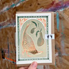 Partridge (in the pear tree) - Seasonal Risograph Greetings Card