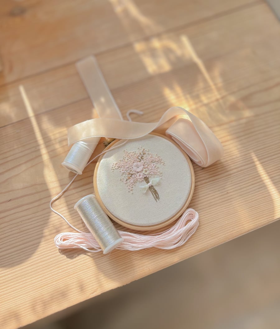 Embroidery floral wall hanging, floral embroidery, wall decor, embroidery