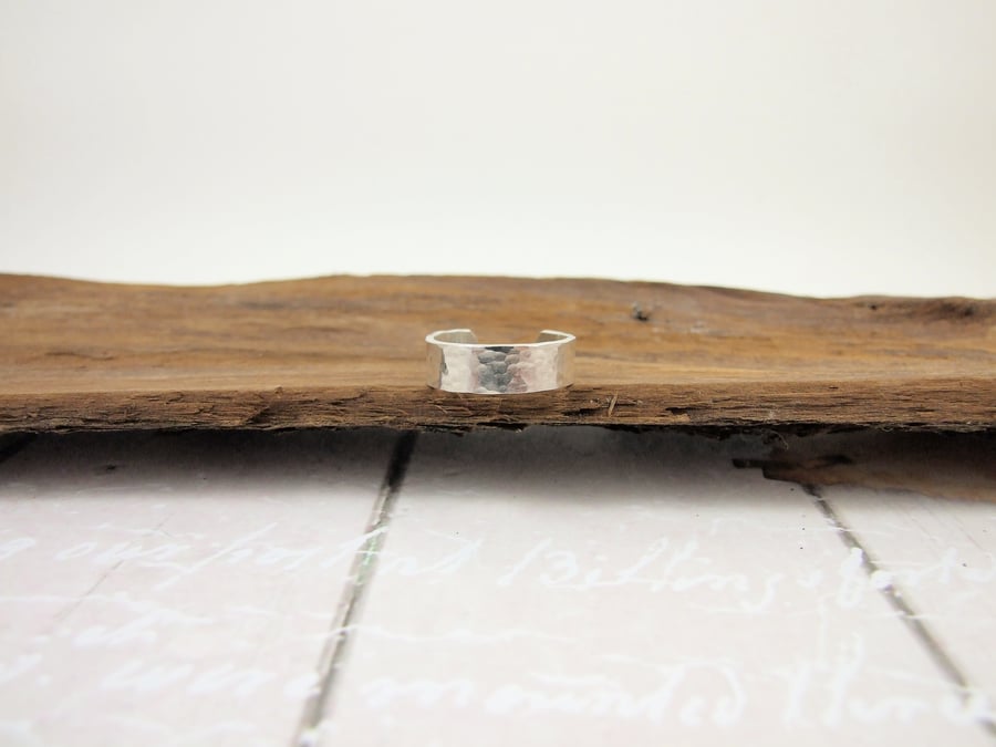 Sterling Silver Wide Band Thumb Ring UK Size O-P