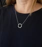 Sterling silver shaped circle necklace - delicate handmade designed pendant - Image 4