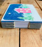 Hand Crafted A6 Sketchbook or Journal with Hand-printed Winter Cabin Design. - Image 2