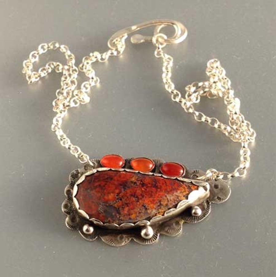 Hungarian Agate Dragon's tear necklace