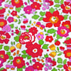 Liberty Tana Lawn Fabric 10" Square : BETSY Red White Pansy Floral