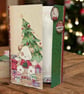 Handmade Cute Puppy Gatefold Christmas Card – "Festive Cheer"