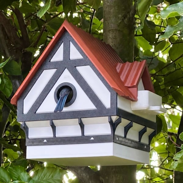 Homemade Tudor Bird House with Feeder (Magnetic)