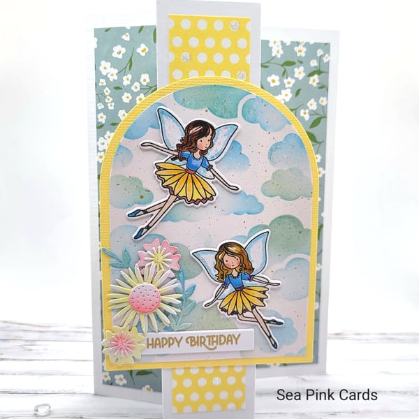 Fairy Birthday Card - fairies, z-fold card, card to keep