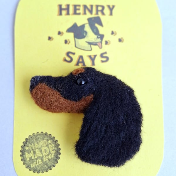 Felted Brooch - Gordon Setter