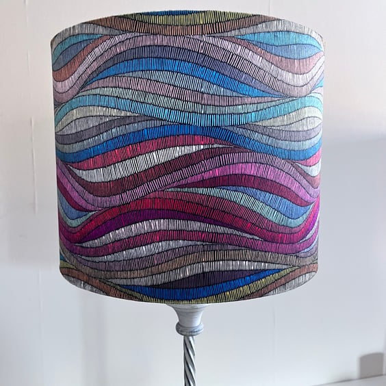 Handmade Italian Velvet Wavy Bohemian Fabric Lampshade