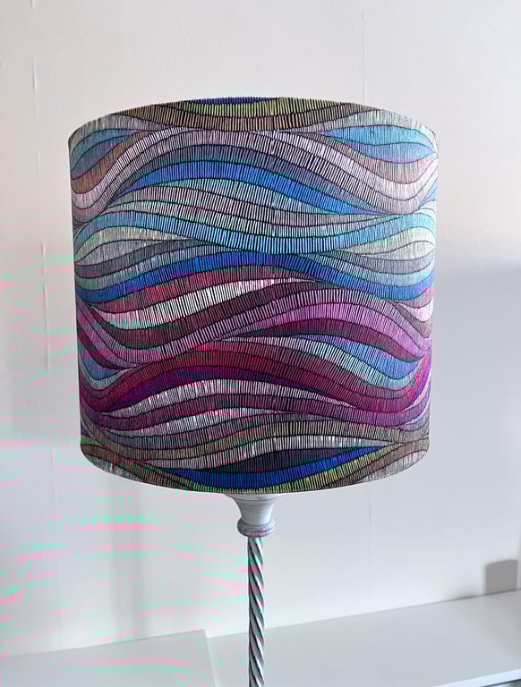 Handmade Italian Velvet Wavy Bohemian Fabric Lampshade