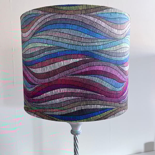 Handmade Italian Velvet Wavy Bohemian Fabric Lampshade