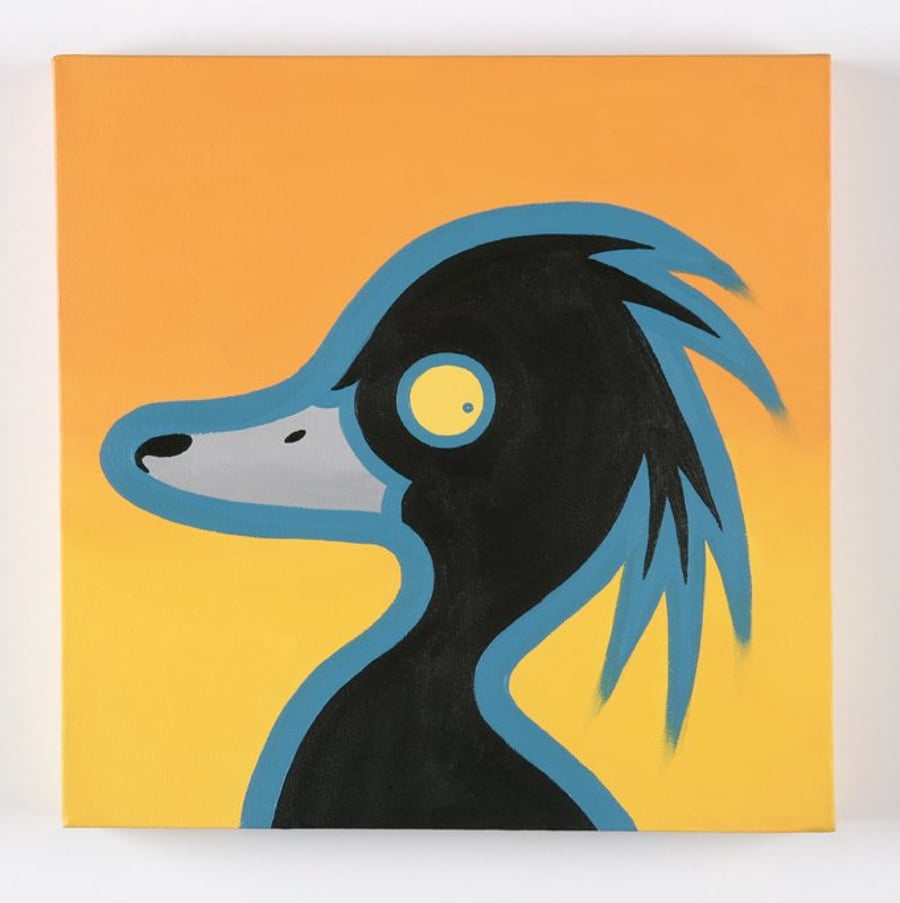 Tufted Duck - original art - acrylic on deep edge canvas