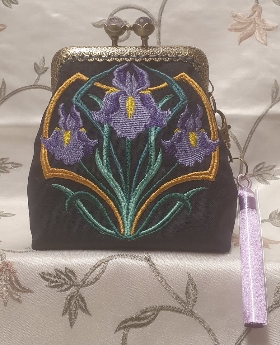Art Deco Iris Circle coin purse