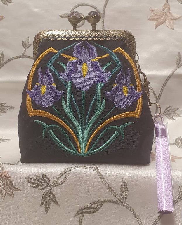Art Deco Iris Circle coin purse