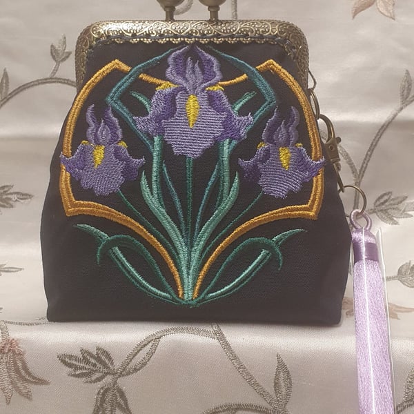 Art Deco Iris Circle coin purse
