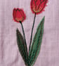 Pink Elasticated Bookmark with Embroidered Tulips - Image 4