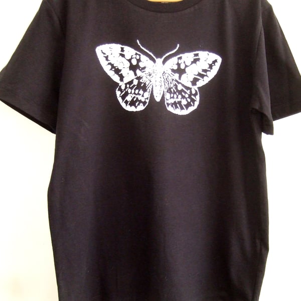 Moth kids navy blue blue organic cotton printed T shirt 7-8 yrs