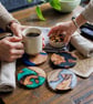 Scottish Loch Inspired Wood Resin Coasters - Handmade Highland Drinkware 4-set
