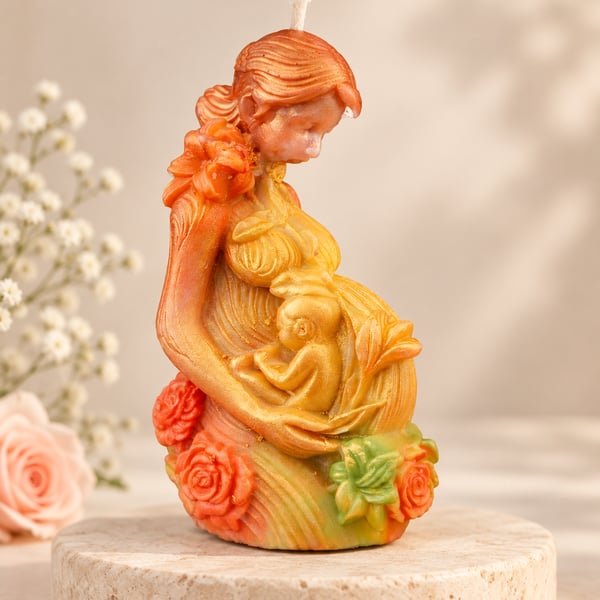 Handmade Mother and Baby Soy Wax Candle-Unscented New Mum Gift