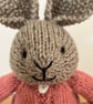 Hand Knitted Rabbit in Pink Outfit - Image 2