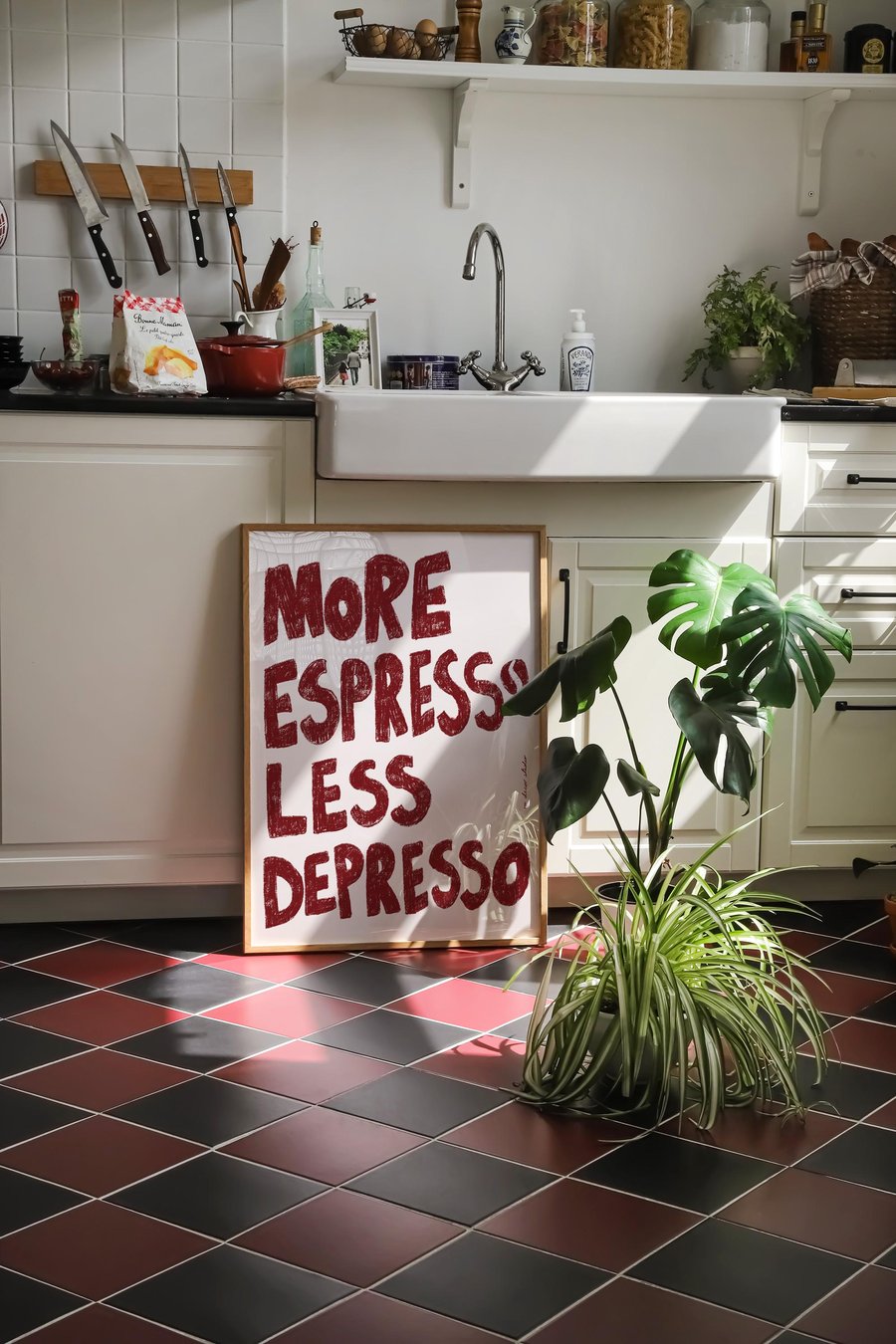 More Espresso Less Depresso Art Print Poster