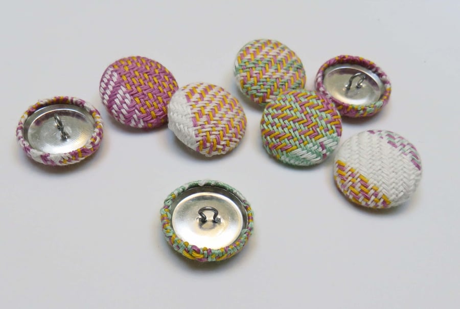 Pink Cotton Covered Buttons