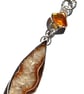 Suture Ammonite Necklace Amber with Insect Sterling Silver Jewellery Gift 925 - Image 8