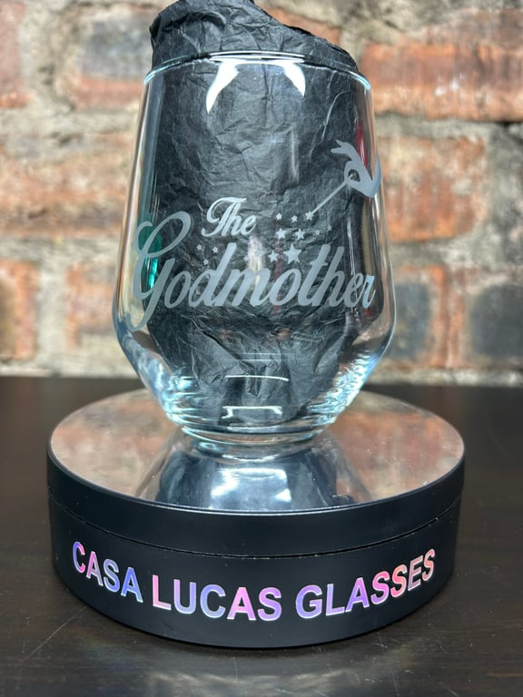 Hand Etched Glass, The God Mother