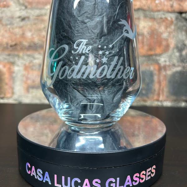 Hand Etched Glass, The God Mother