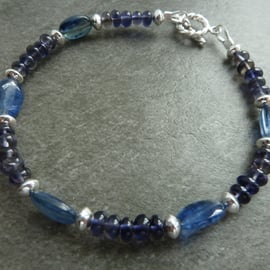 sterling silver, kyanite gemstone bracelet