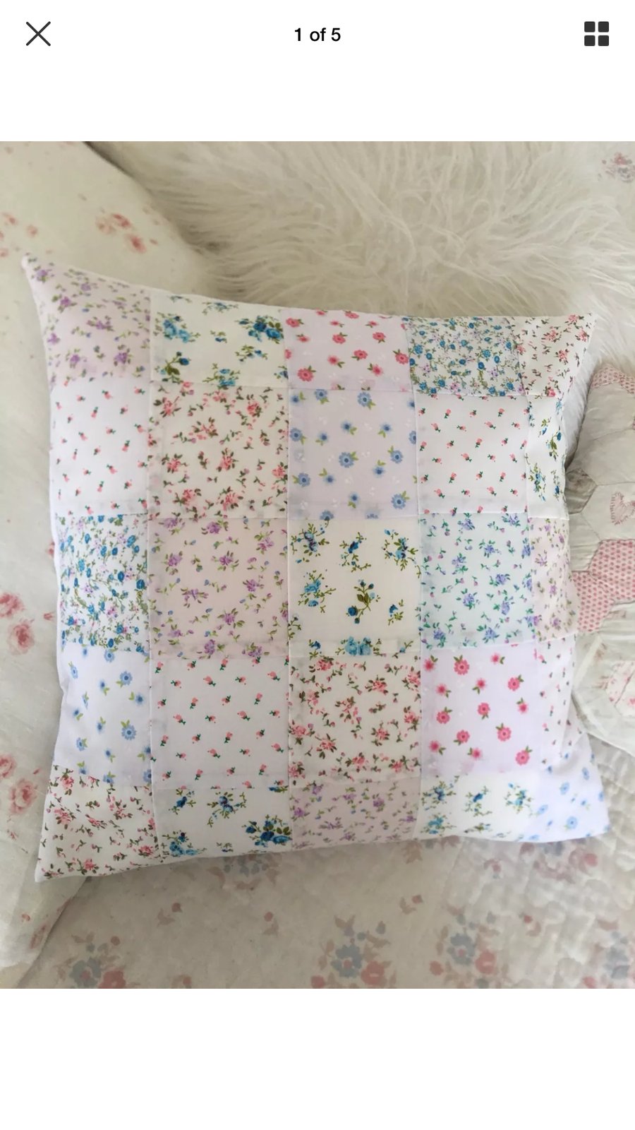 Shabby chic patchwork cushion cover  