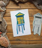 Beach Hut print A4