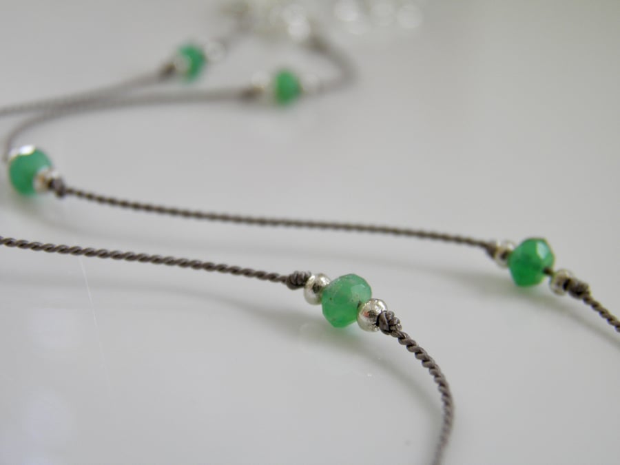Green Gemstone Ankle Bracelet
