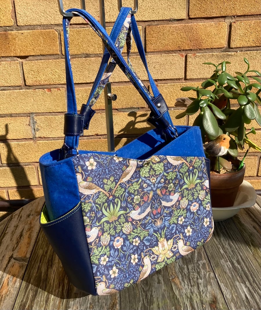 Odyssey Mini Tote Blue William Morris Pattern Handbag