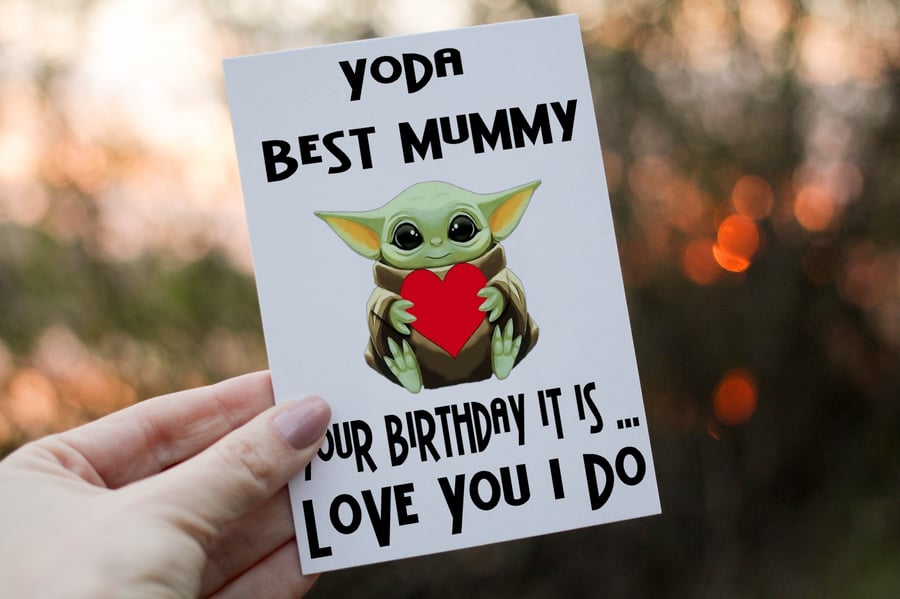 Yoda Best Mummy Birthday Card, Yoda Card for Mummy, Special Mummy Birthday Card
