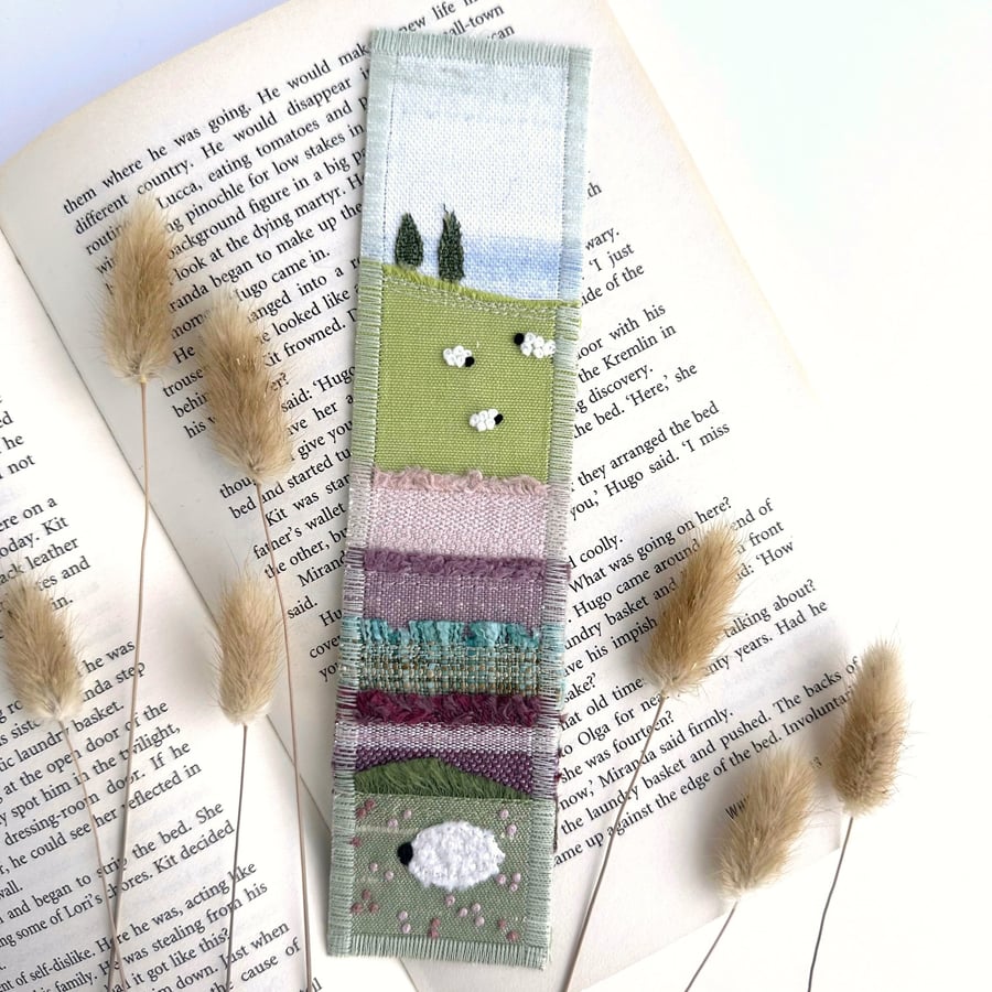 Bookmark with Meadows and Sheep