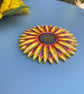 Handmade Sunflower clay coaster, colourful floral home decor - Image 3