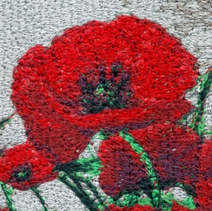 Embroidered Art- Poppies 'Remembrance'. A beau... - Folksy
